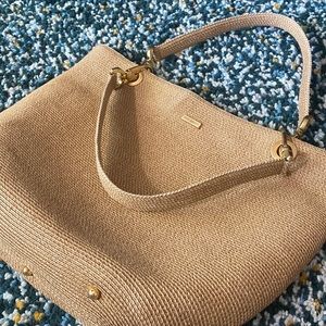 Eric Javits Tan Straw Small Tote Handbag